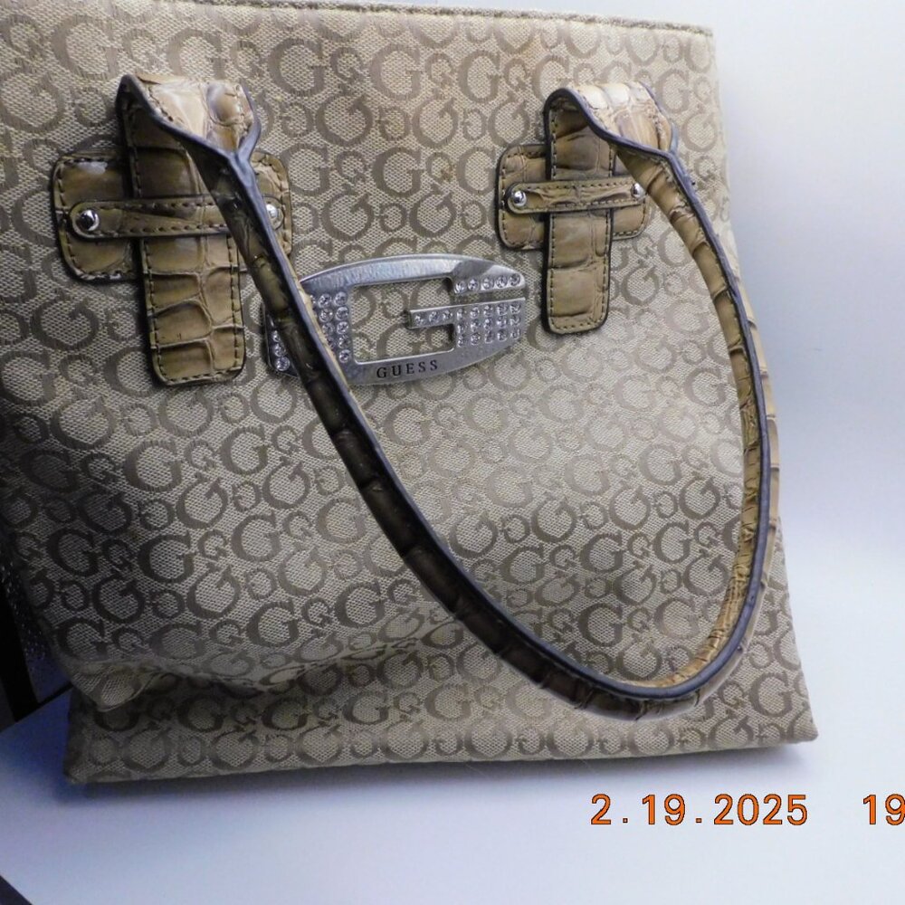 Guess Vintage Monogram with bamboo handles and Rhinestones